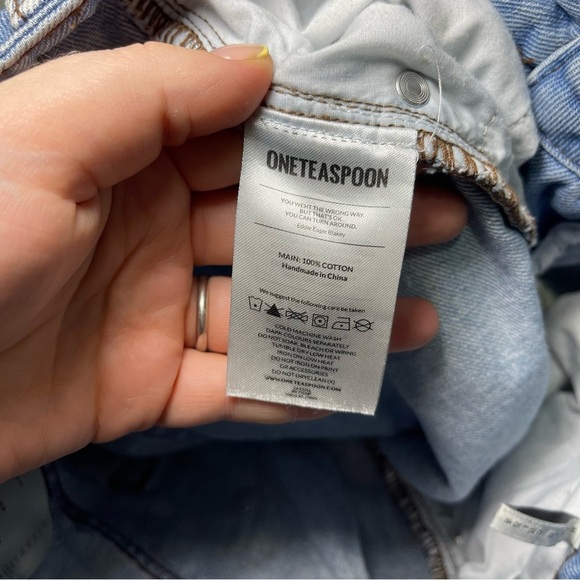 ONETEASPOON Women’s Blue Distressed Legend Shorts Size 25 festival Frayed Hem - Picture 8 of 11